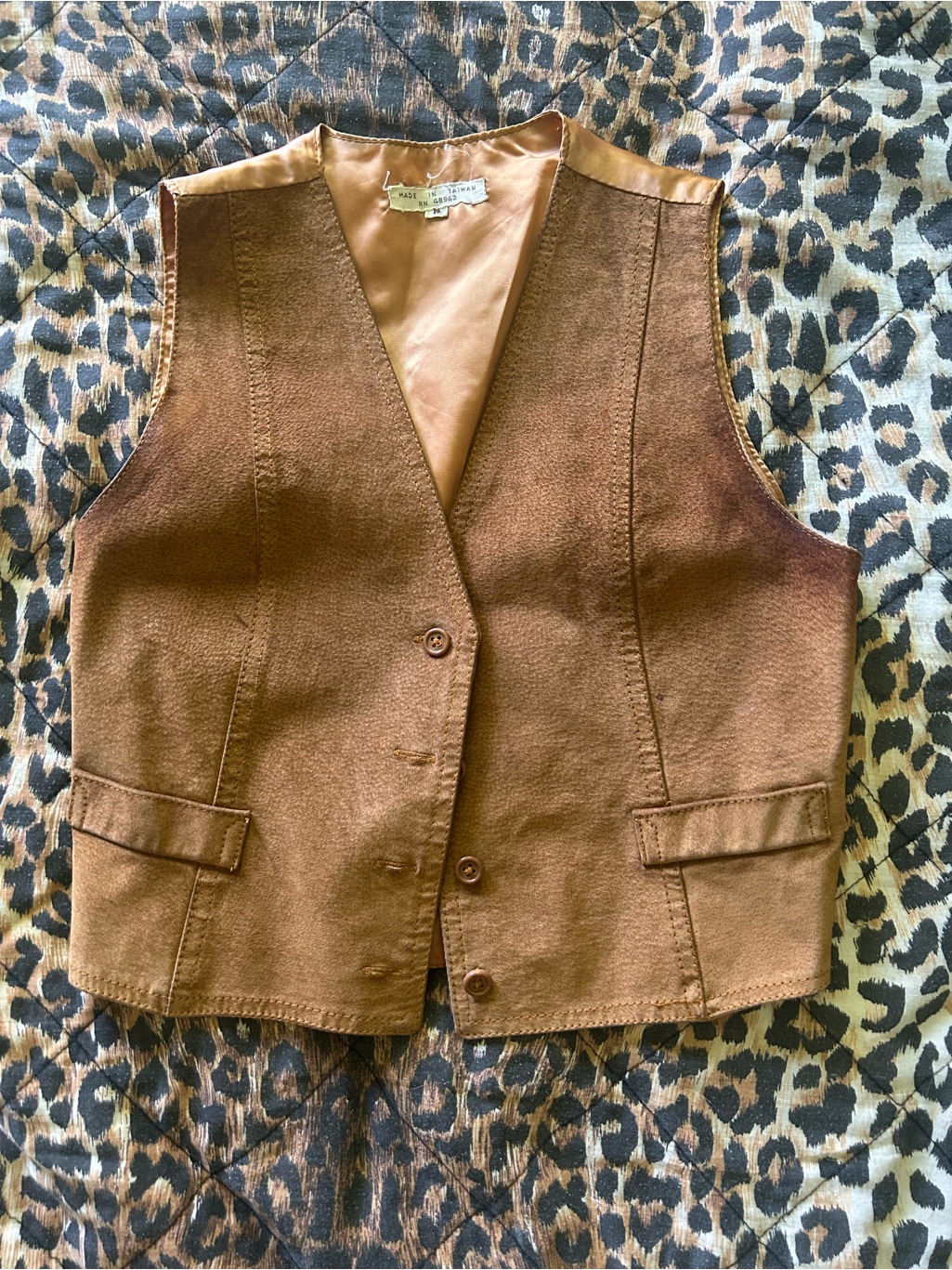 Vintage Made In Taiwan Suede Vest